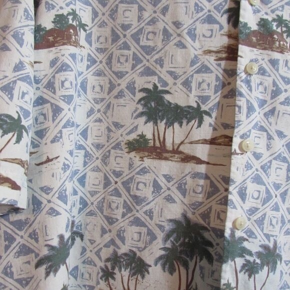 ST JOHN'S BAY MEN'S PRINTED DRESS SHIRT SIZE 3XLT PALM TREES COLLARED SI… - Picture 2 of 8
